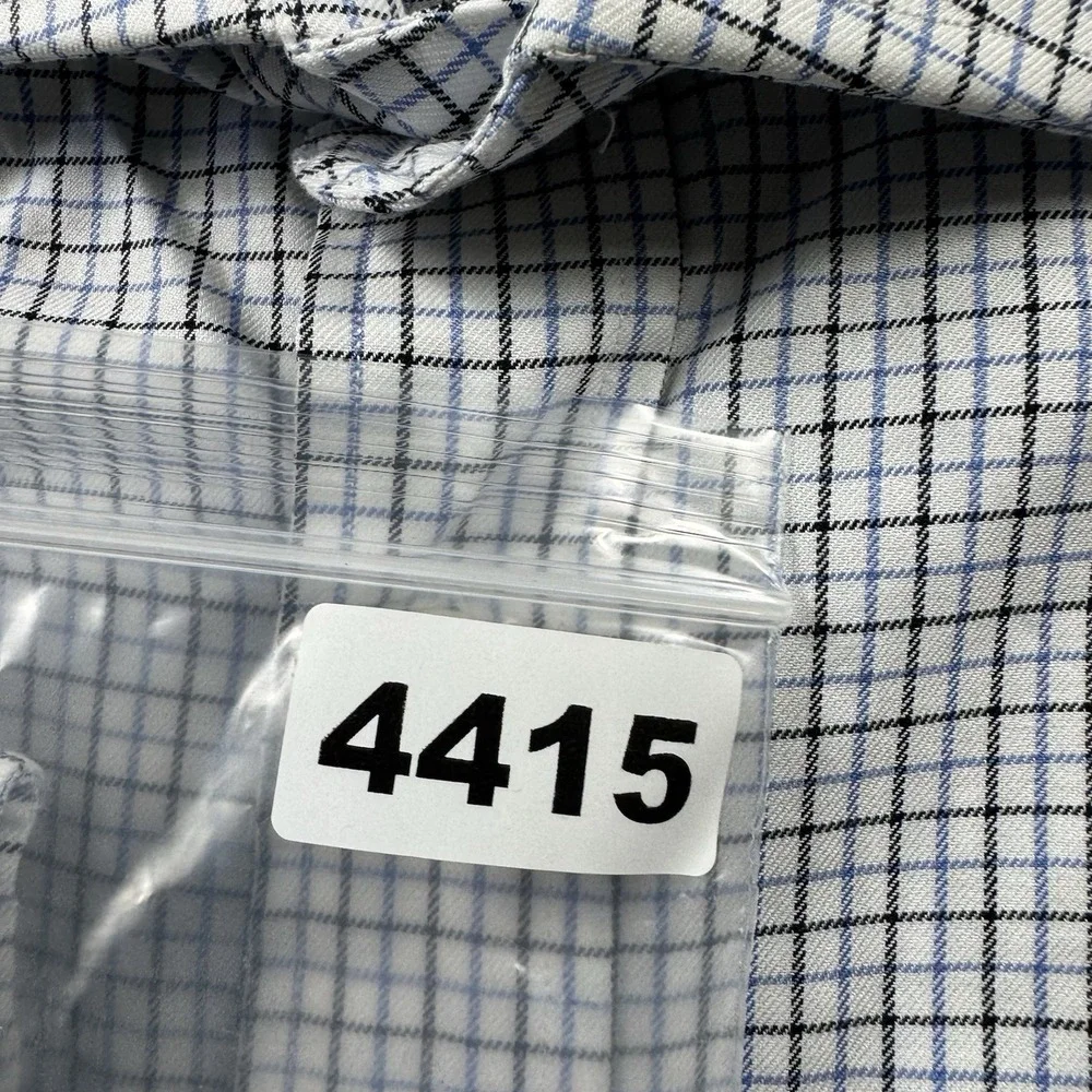 Polo Ralph Lauren White Blue Black Check Regent Cotton Button Front 16.5 NWT